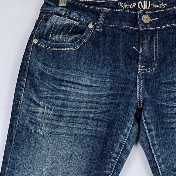 NV Jeans Distressing Medium Wash Skinny Straight Leg Size 13 - Picture 9 of 9